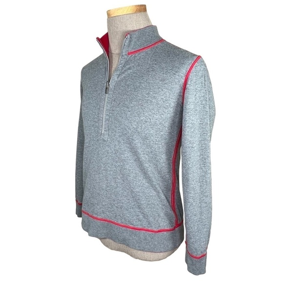 Tommy Bahama Men’s Reversible Red & Gray 1/4 Zip Pullover No Tags Apx Size Small - Picture 13 of 13